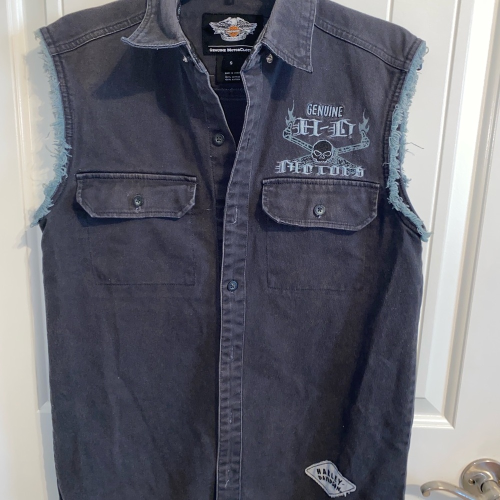 Harley-Davidson Gray Patch Detail Vest